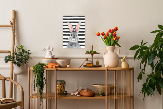 Plaque en métal - Lièvre rayé