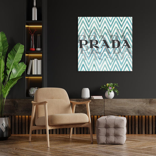 Acrylglasbild - Luxury Brand Blue Wohnbeispiel