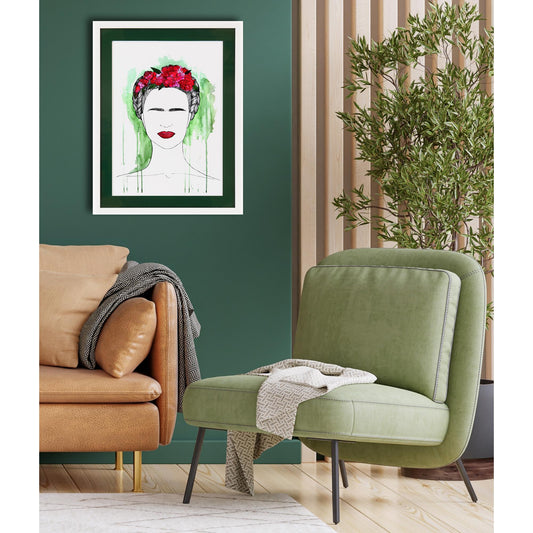 Rahmenbild mit Acrylpassepartout - Mexican Lady Einrichtungsbeispiel