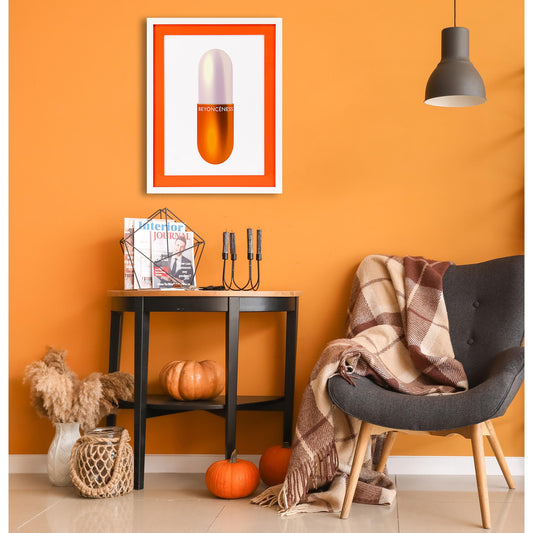 Rahmenbild mit Acrylpassepartout - Pop Pill II Einrichtungsbeispiel