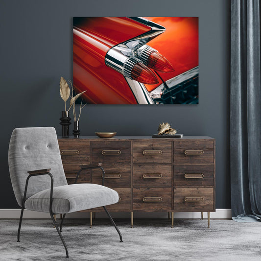 Aluminiumbild - Red Car Backlight Wohnbeispiel