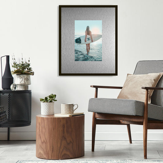 Rahmenbild mit Alupassepartout - Surfing Beach