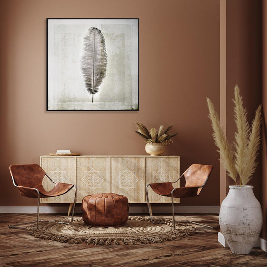 Leinwandbild mit Schattenfugenrahmen - Feder
