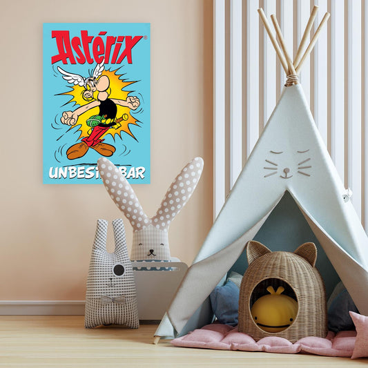 Leinwandbild - Asterix unbesiegbar Blau