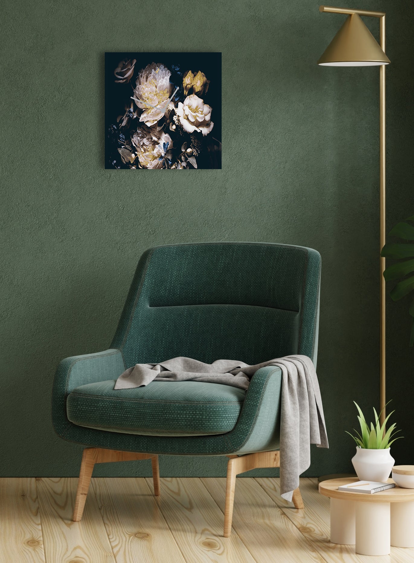 Golden Flower Blattgold-Uhr