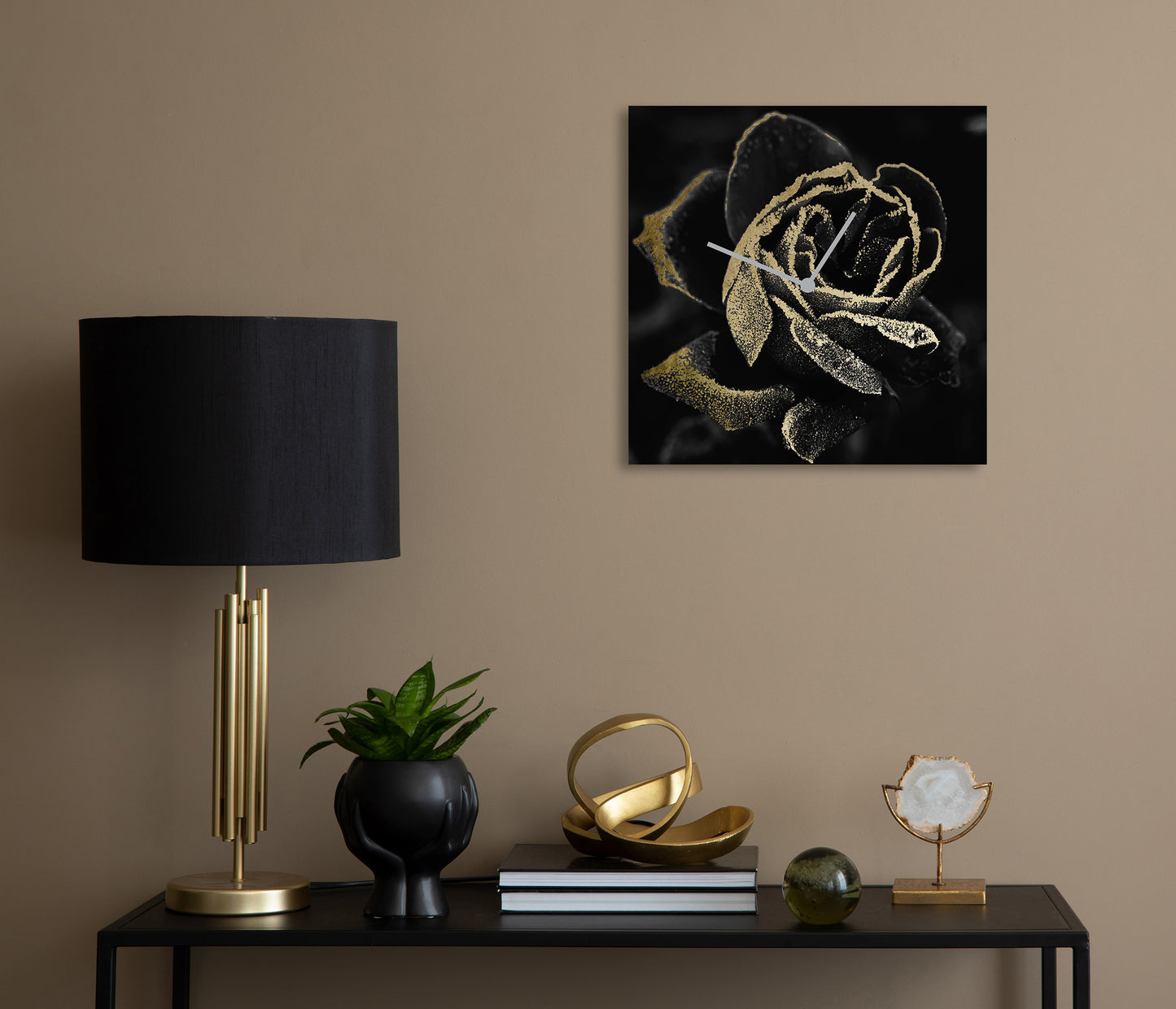 Black Rose Blattgold-Uhr