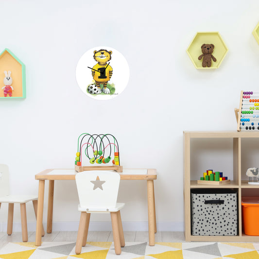 Horloge en verre acrylique Janosch - Tigre de football