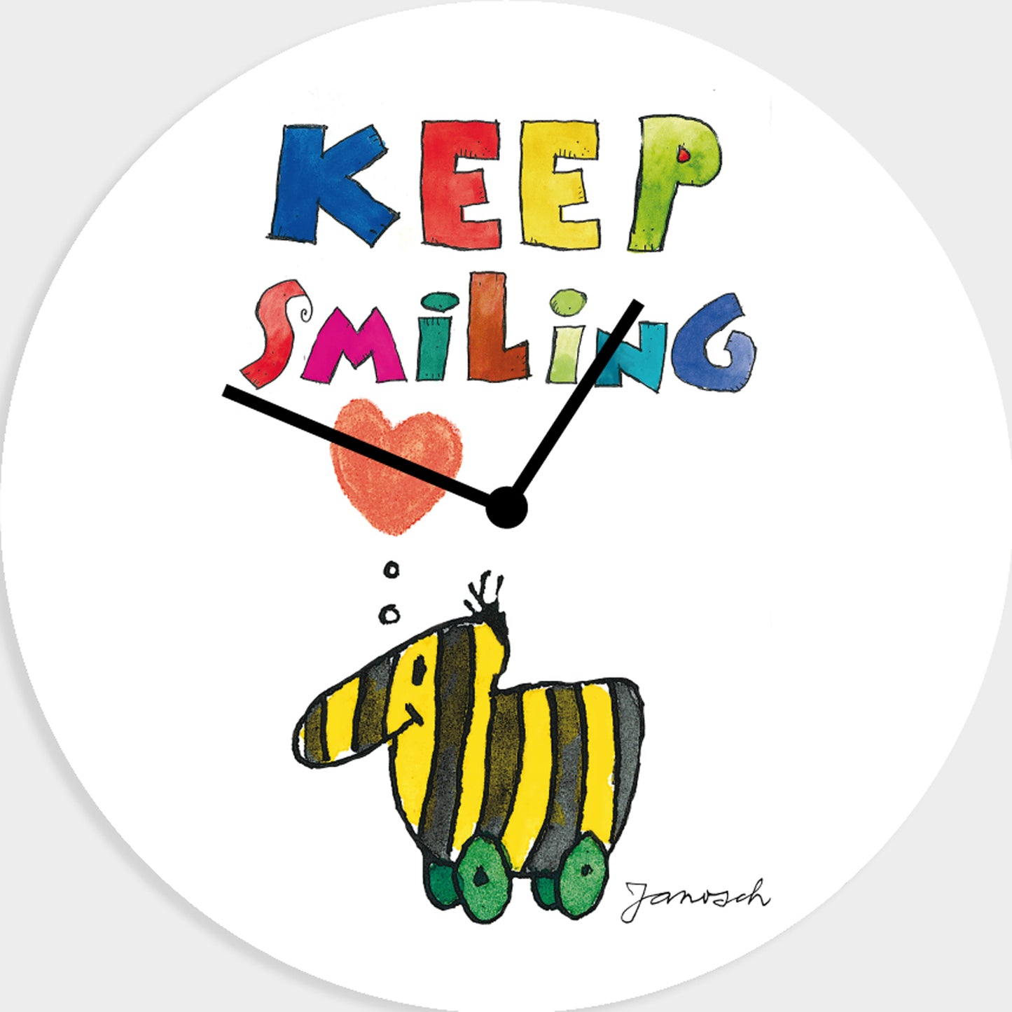 Horloge en verre acrylique Janosch - Keep Smiling Tiger Duck