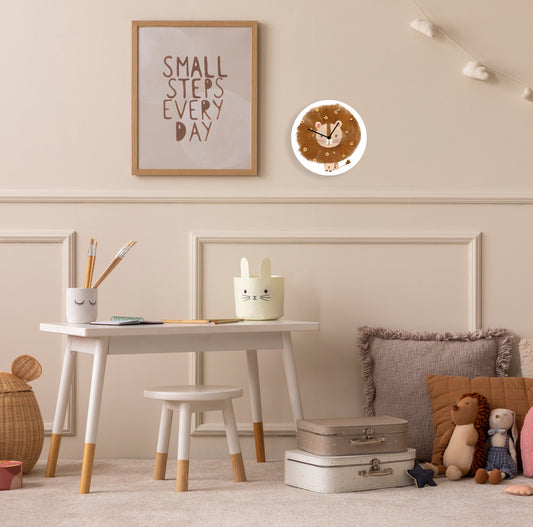 Horloge en verre acrylique - lion