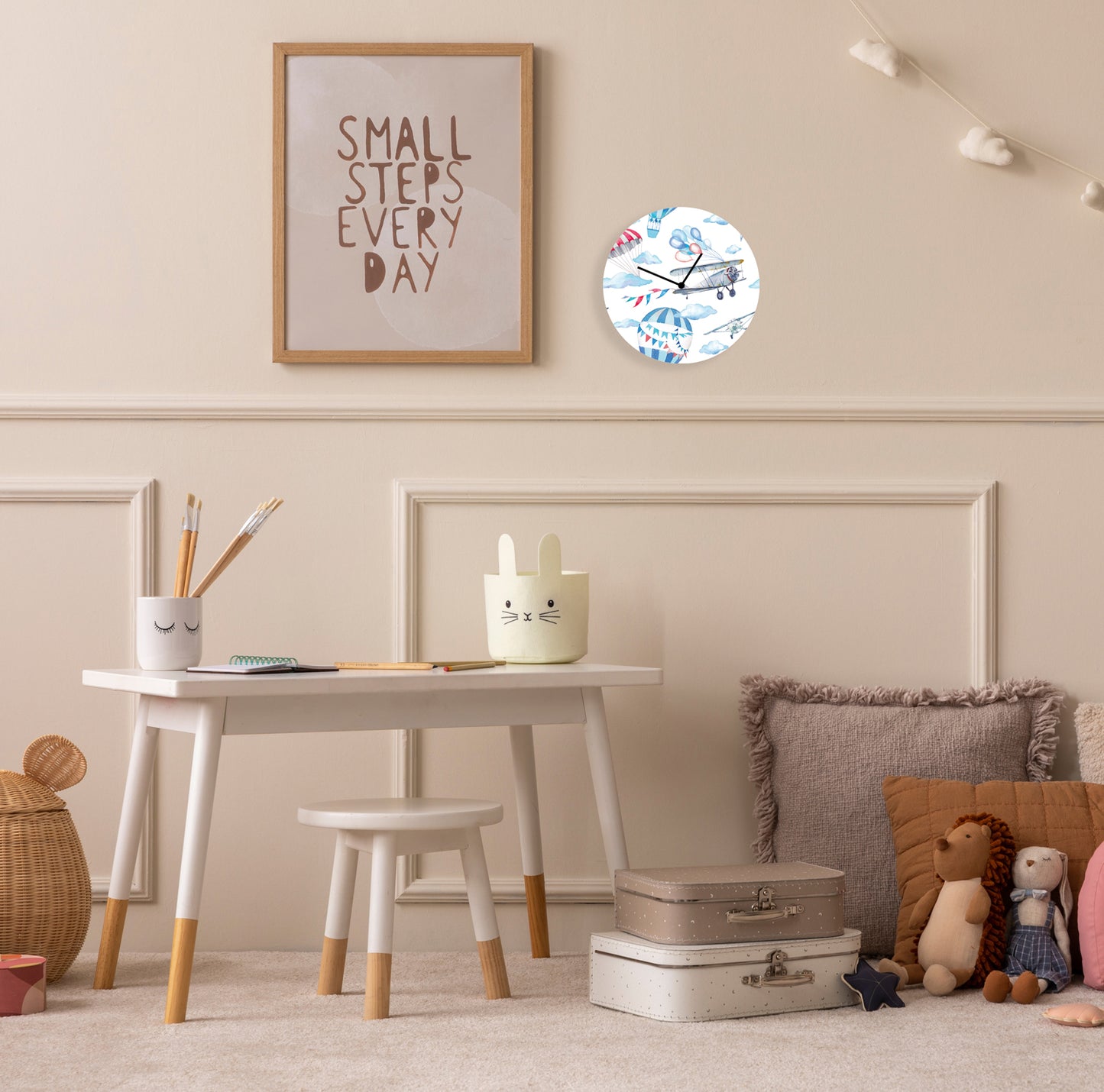 Acrylic glass clock - airplanes