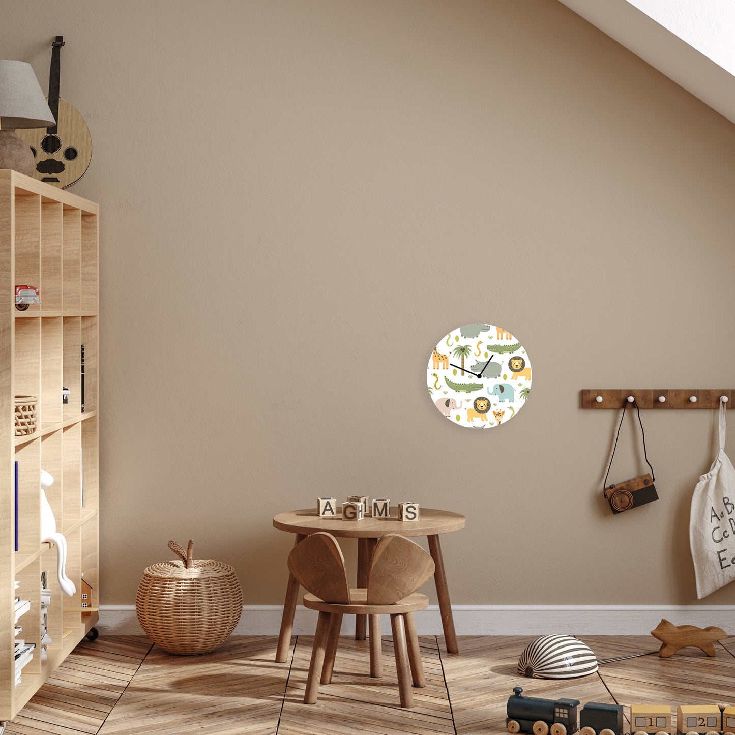 Acrylic glass clock - wild animals