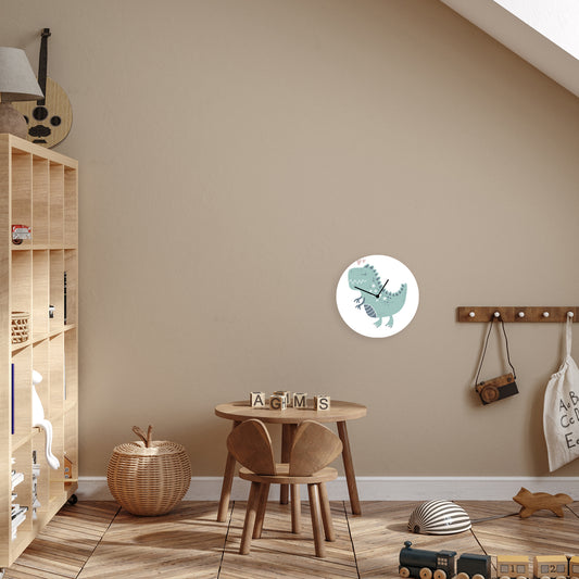 Horloge en verre acrylique - Dinosaure