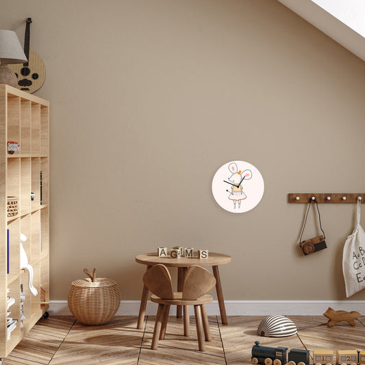 Horloge en verre acrylique - Petite Souris