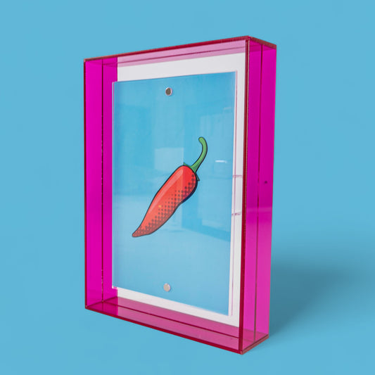 Acrylglas Bilderrahmen - Neon Pink