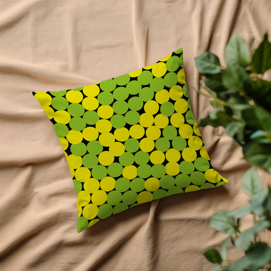 Kissenbezug - Grüne und Gelbe Kreise