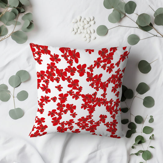 Kissenbezug - Rote Sommerblüten