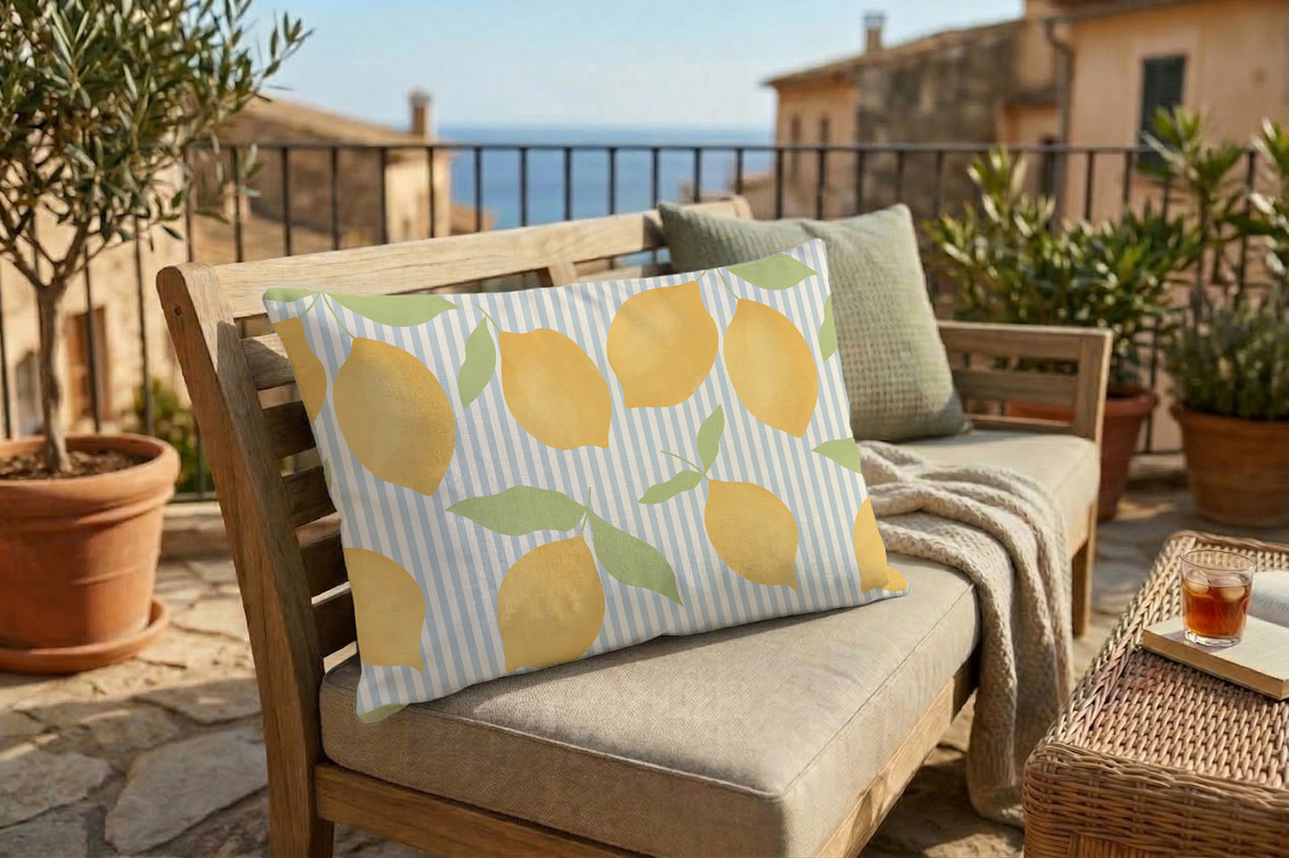 Outdoor Kissenbezug - Citrus Stripes