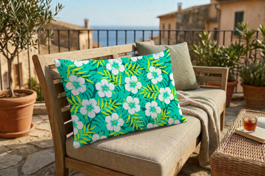 Outdoor Kissenbezug - Green Floral