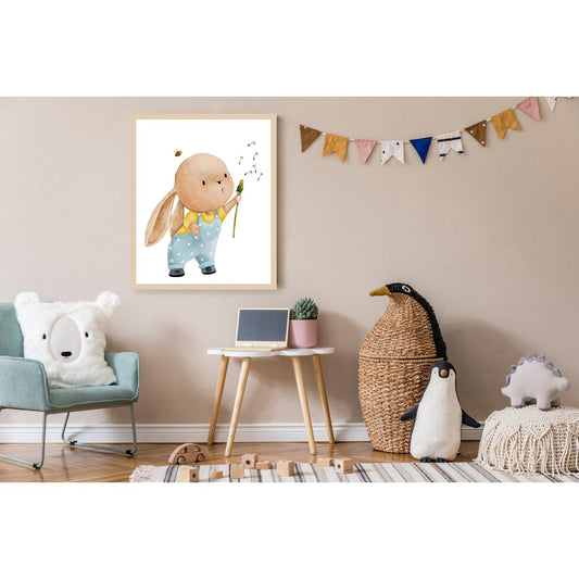 Cadre photo - Lapin avec pissenlit