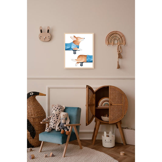 Cadre photo - Renard sur skateboard