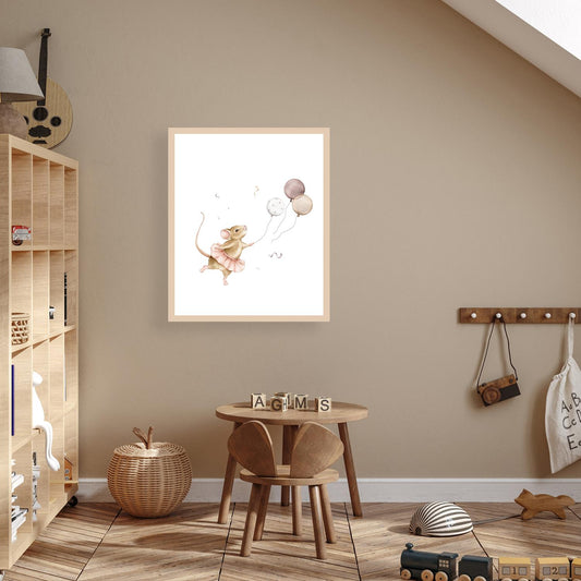 Cadre photo - Petite souris avec des ballons