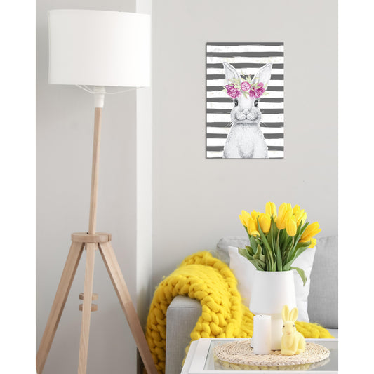 Blechschild - Rabbit Girl with stripes - Einrichtungsbeispiel Foto