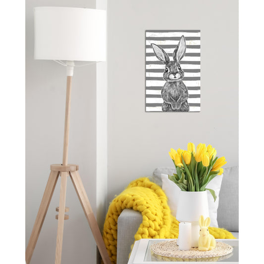 Blechschild - Black Rabbit with stripes - Einrichtungsbeispiel Foto