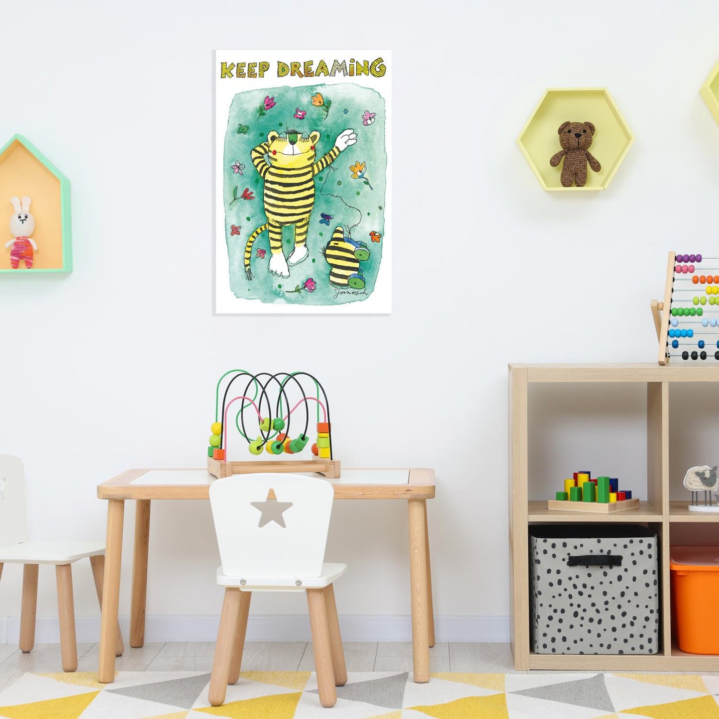 Janosch metal sign - Keep Dreaming flower meadow