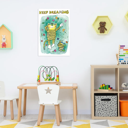 Plaque métallique Janosch - Keep Dreaming flower meadow