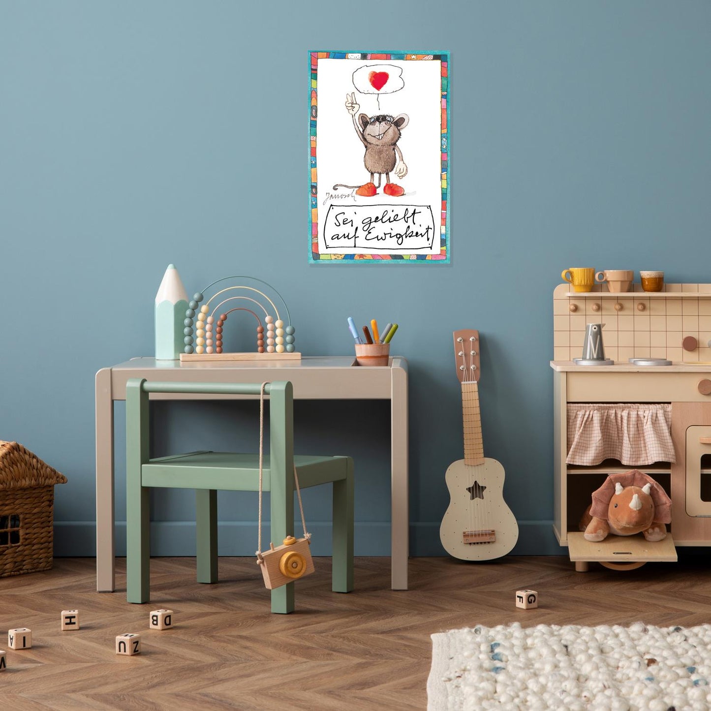 Plaque métallique Janosch - Soyez aimé pour toujours