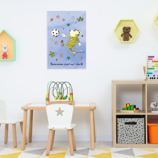 Plaque métallique Janosch - Ensemble, nous sommes forts