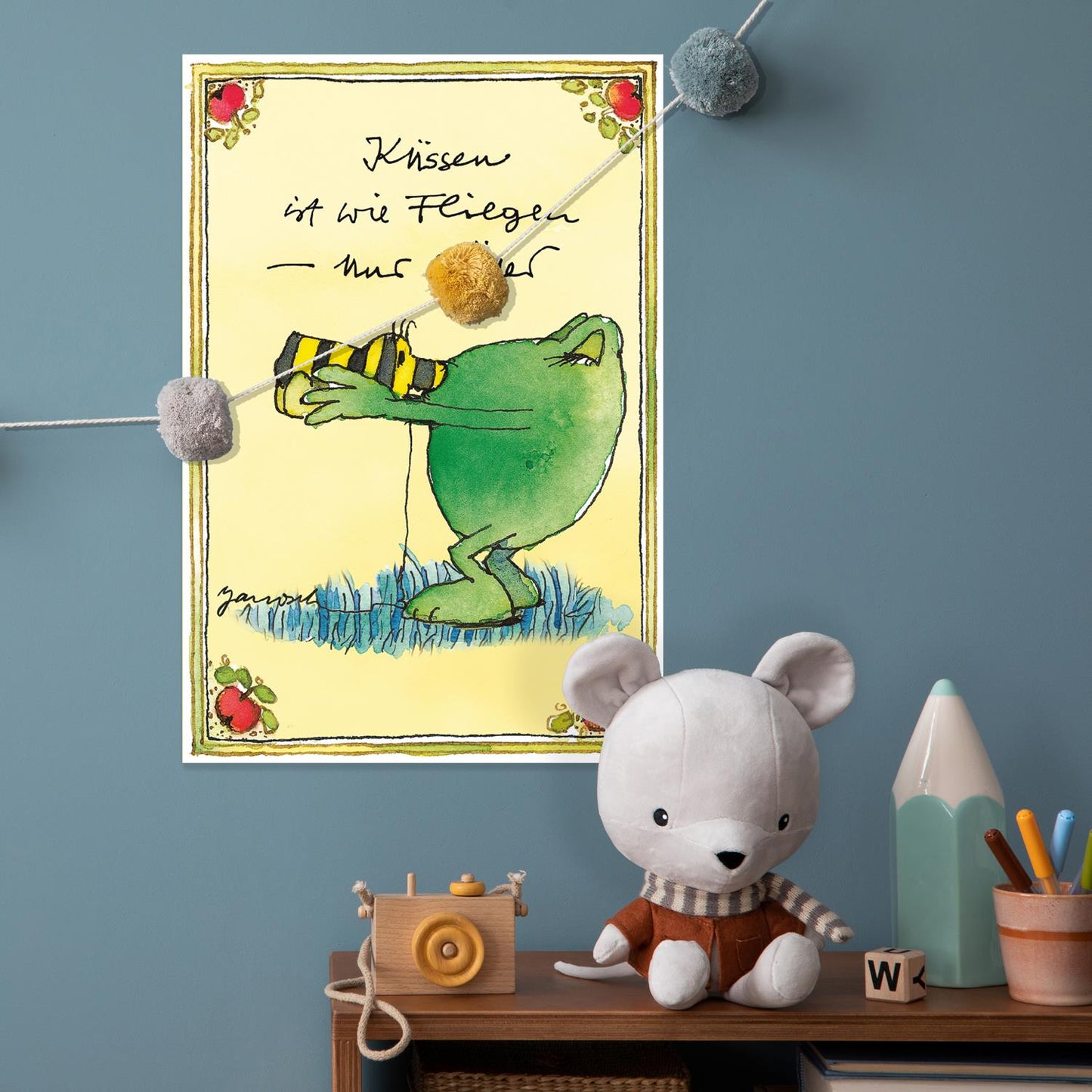 Plaque métallique Janosch - Embrasser, c'est comme voler