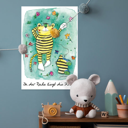 Plaque métallique Janosch - Dans le calme réside la force