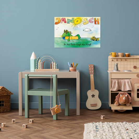 Plaque métallique Janosch - Dans le calme réside la force Tigerente