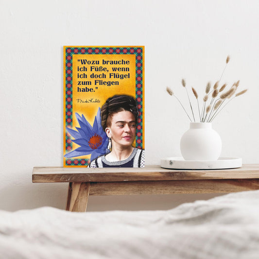 Frida Kahlo Blechschild - Flügel zum Fliegen
