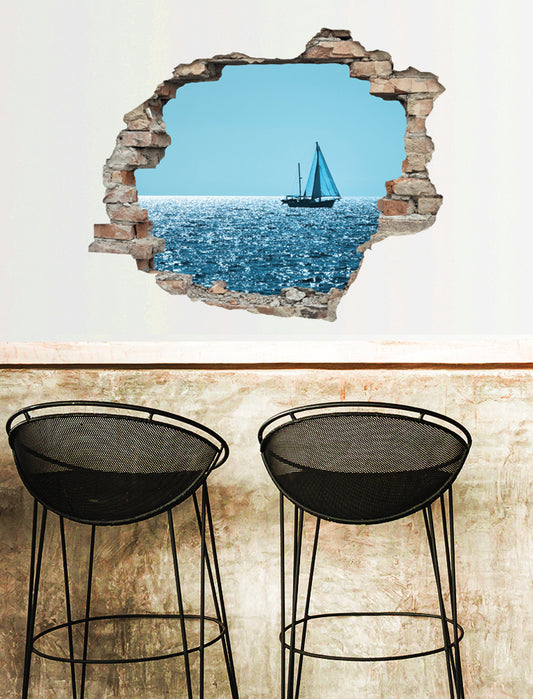 Sticker mural 3D - Nager dans l'océan