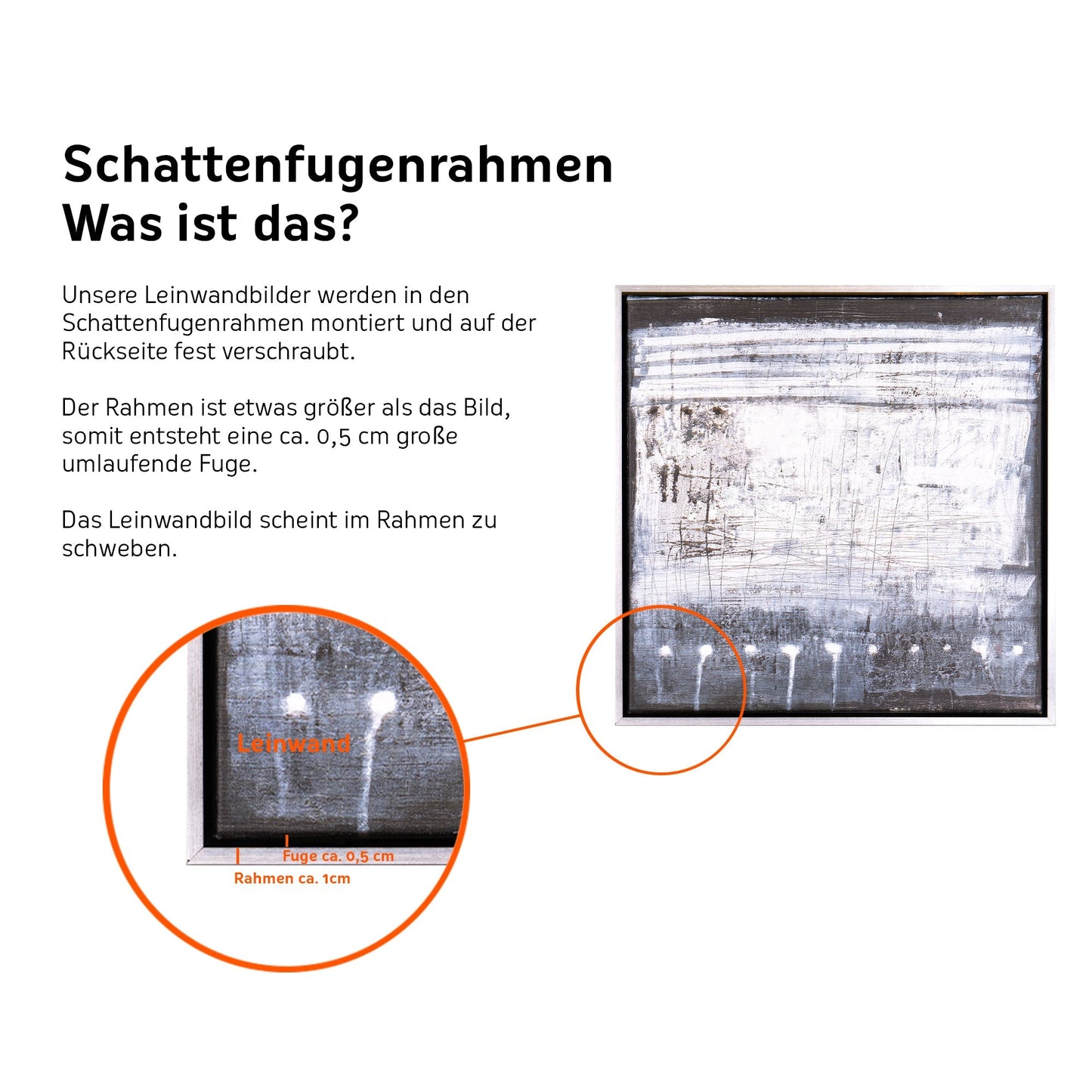 Canvas picture with shadow gap frame - Jaro 50x50cm