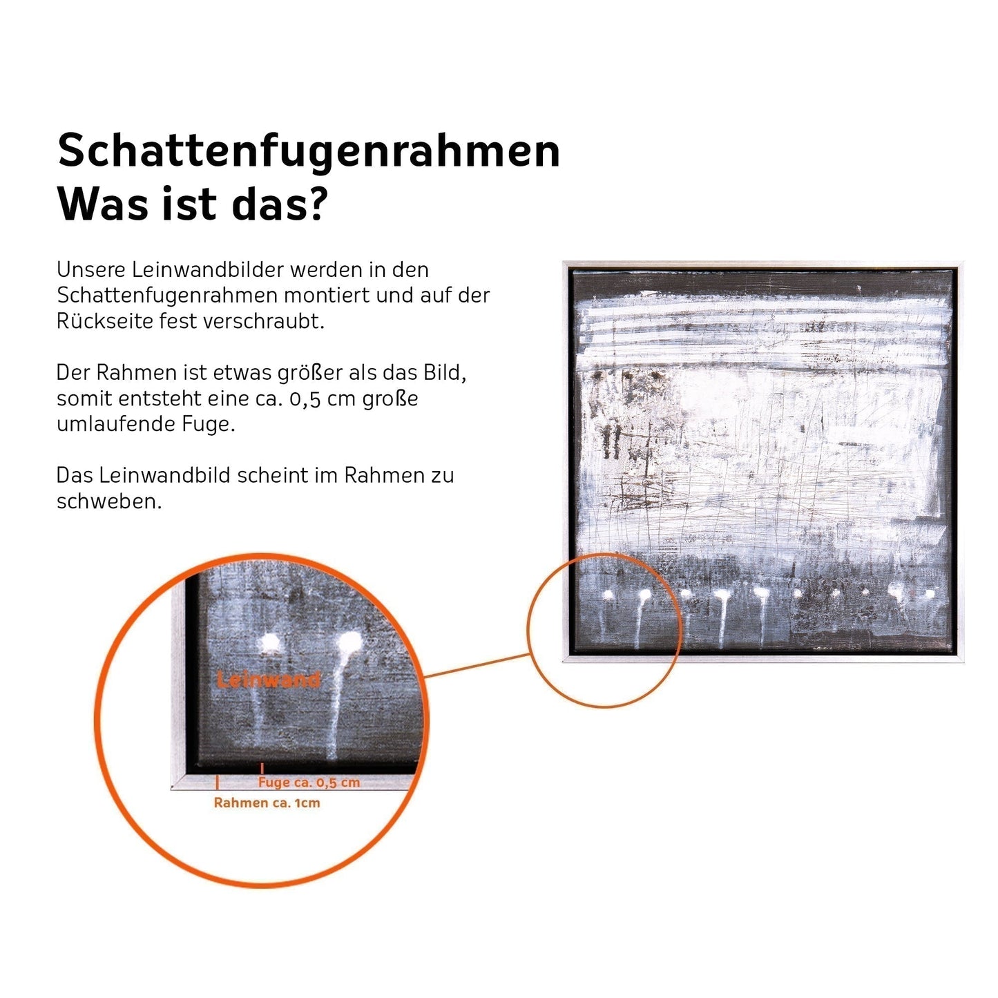 Canvas picture with shadow gap frame - Flos 50x50cm