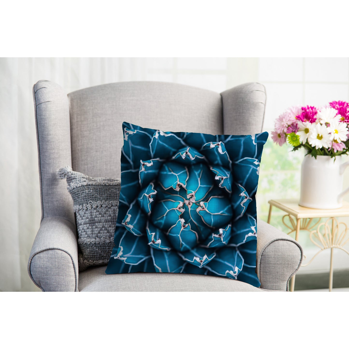 Kissenbezug - Blue Rose Wohnbeispiel