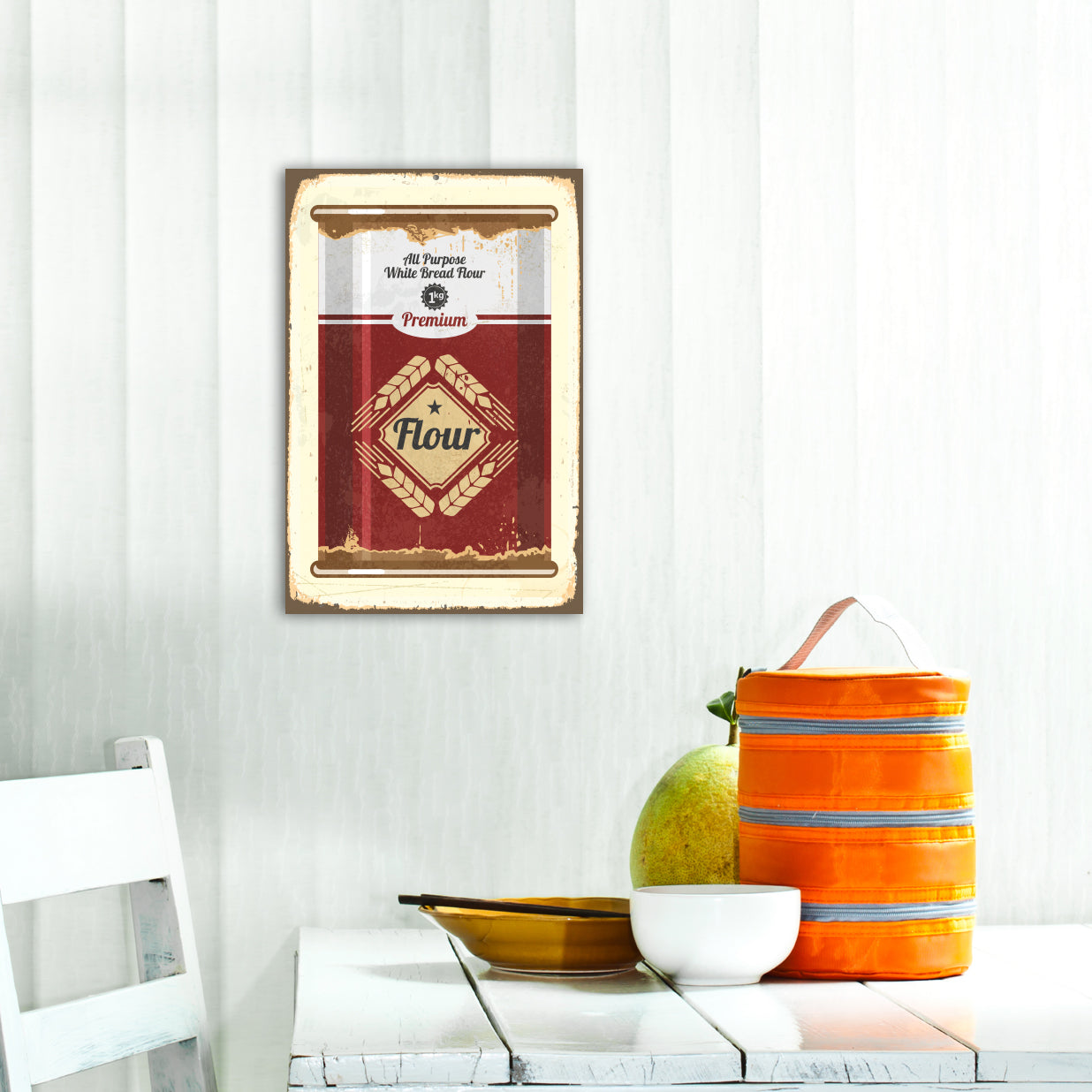 Blechschild - Premium Flour Wohnbeispiel