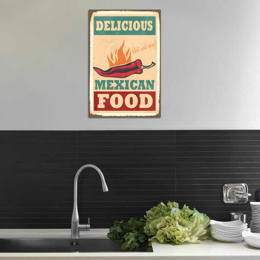 Blechschild - Delicious Mexican Food Wohnbeispiel