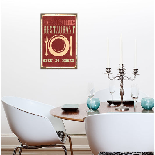 Blechschild - Fine Food & Drinks Restaurant Wohnbeispiel