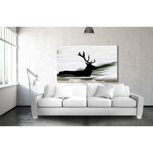 Acrylglasbild - Swimming Deer Wohnbeispiel