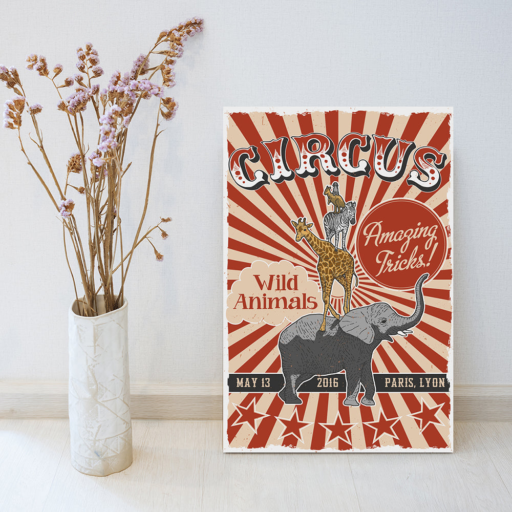 Blechschild - Circus Animals Wohnbeispiel