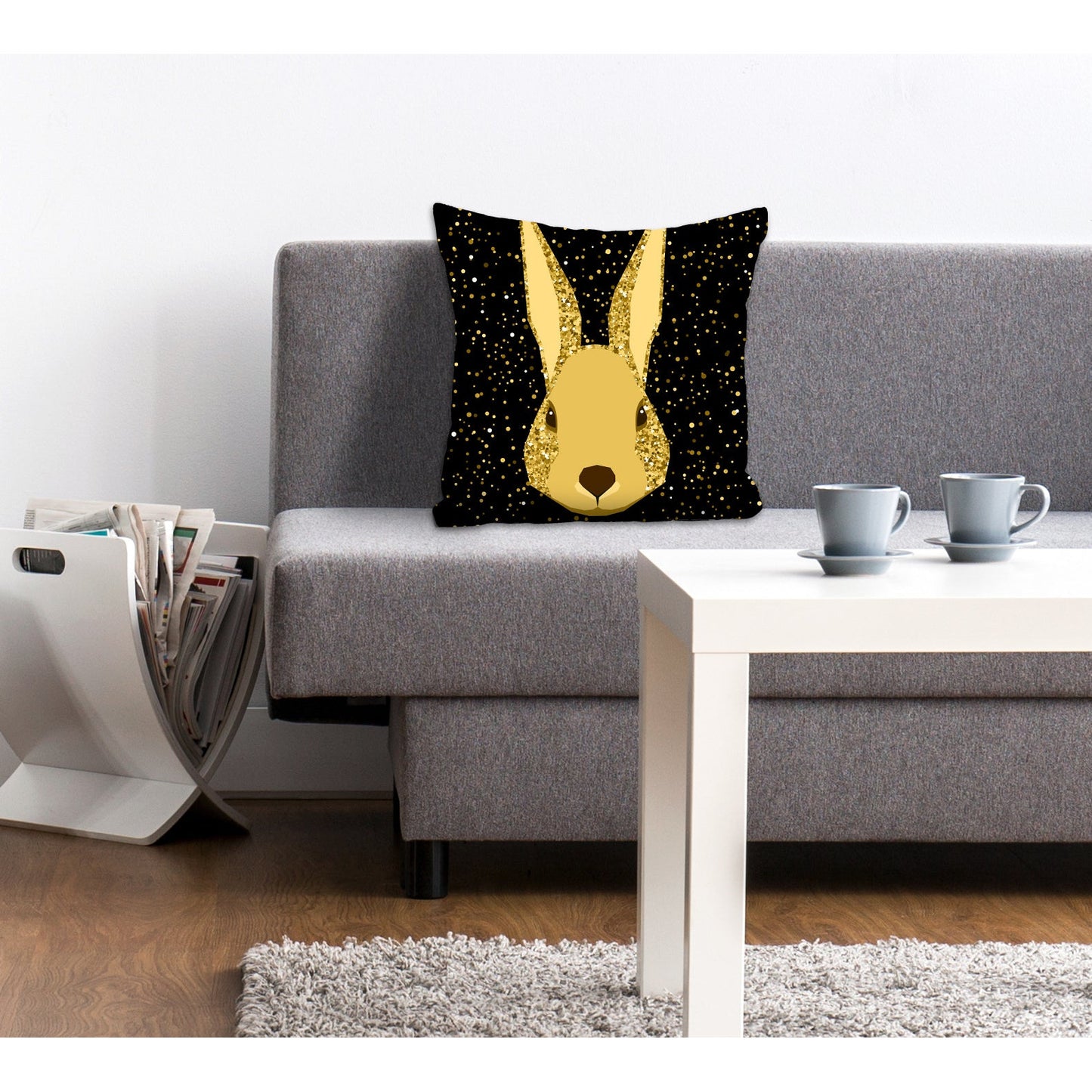 Kissenbezug - Golden Bunny Wohnbeispiel