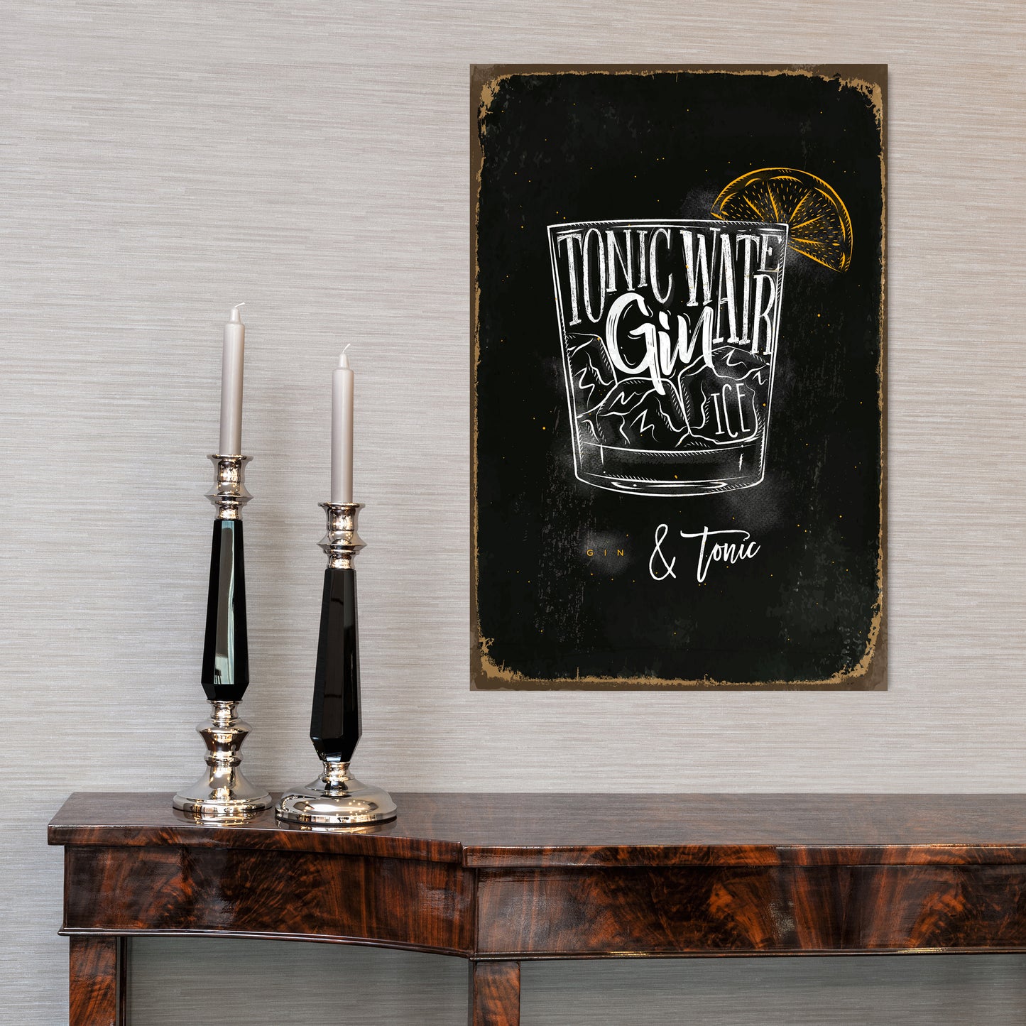 Blechschild - Tonic Water Wohnbeispiel