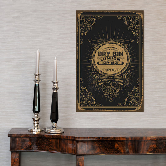 Blechschild - Dry Gin Wohnbeispiel