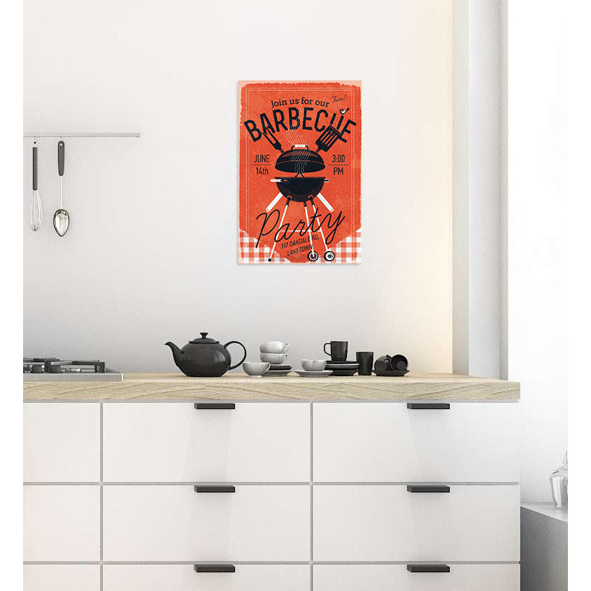 Blechschild - BBQ Wohnbeispiel