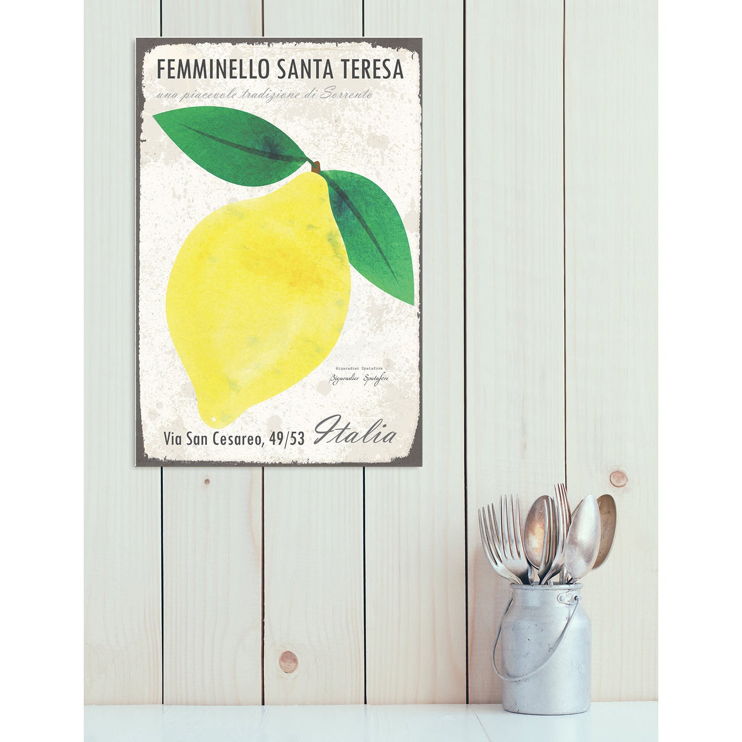 Blechschild - Zitrus Wohnbeispiel