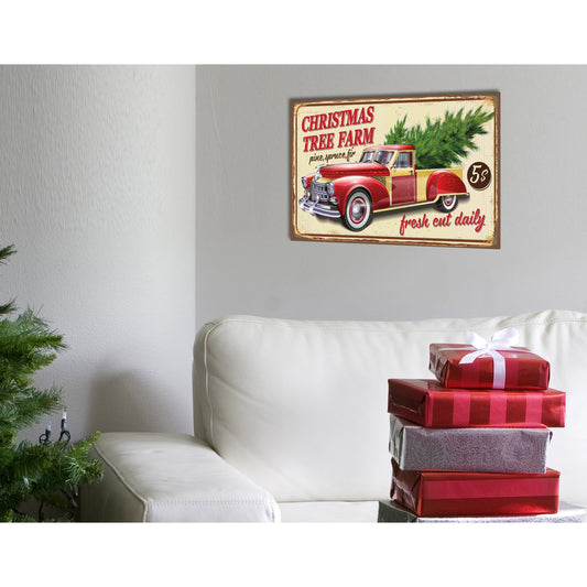 Blechschild - Christmas Tree Farm Wohnbeispiel